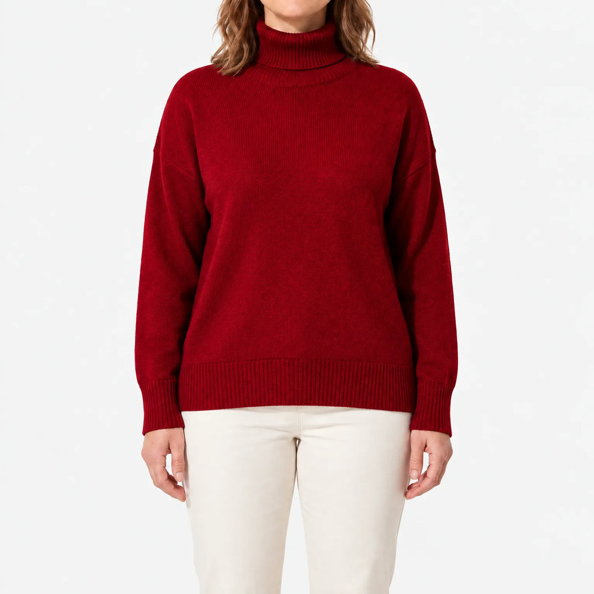 Auresa - Ribbed Knit Turtleneck Jumper