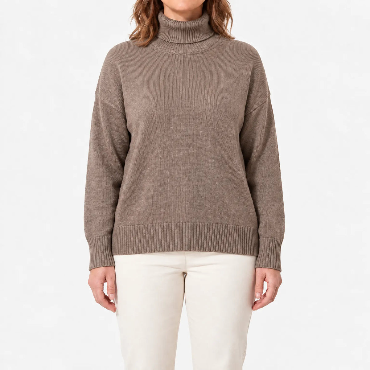Auresa - Ribbed Knit Turtleneck Jumper