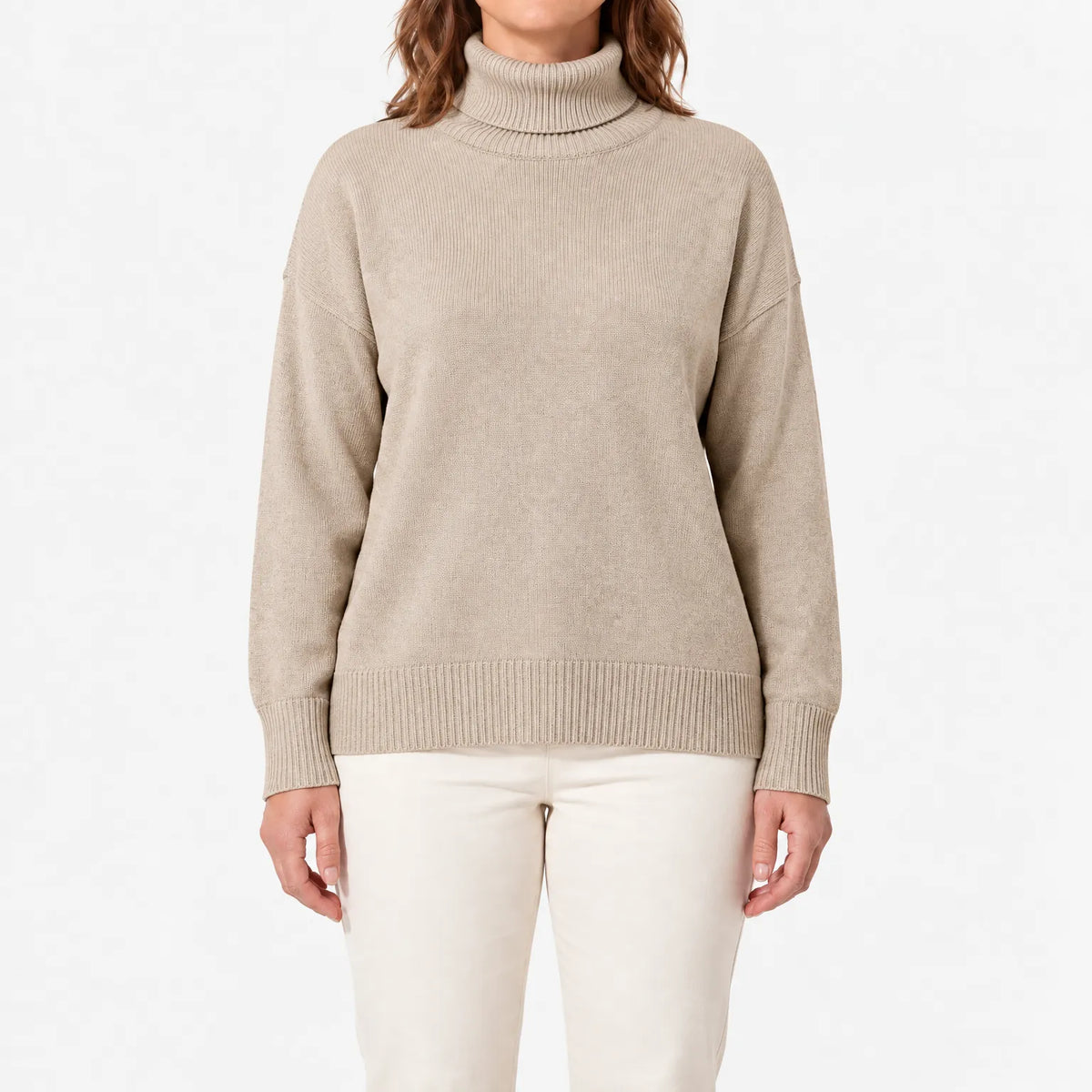 Auresa - Ribbed Knit Turtleneck Jumper