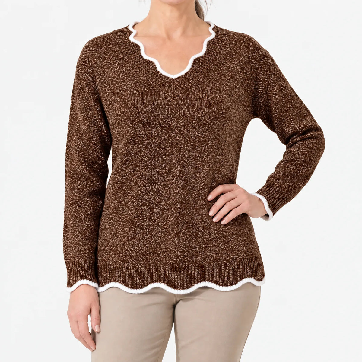 Brisa - Scallop Edge Knitted Jumper