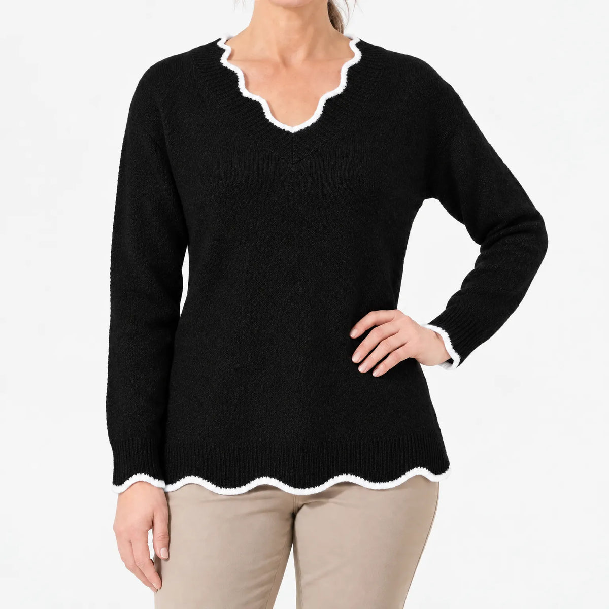 Brisa - Scallop Edge Knitted Jumper