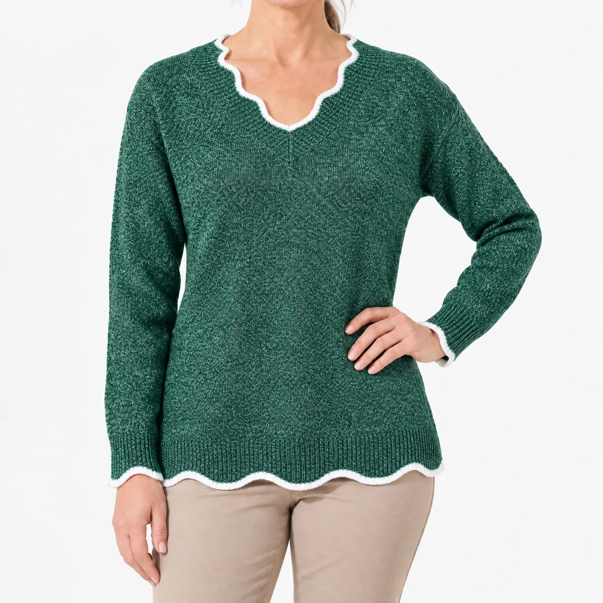 Brisa - Scallop Edge Knitted Jumper
