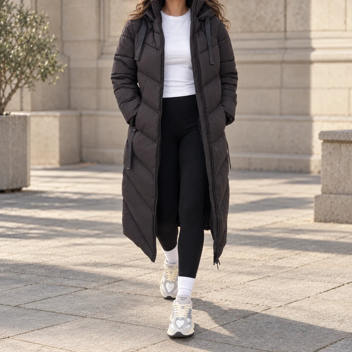 Velsia - Longline Hooded Puffer Coat